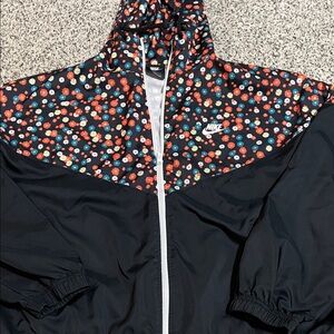 Nike Black Jacket with Colorful Floral Design size large